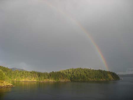 rainbow on inside passage, canada